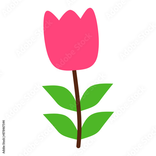 Cute Flowers and Floral Flat Icon Illustration 