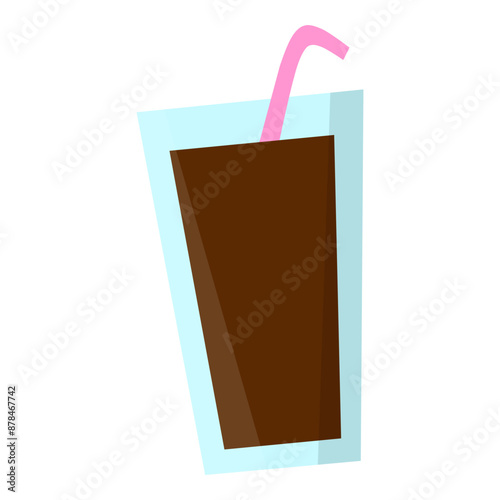 Cute Food and Drink Flat Icon Illustration  photo