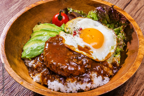 ロコモコ　ハワイ料理　Loco Moco, a famous Hawaiian dish