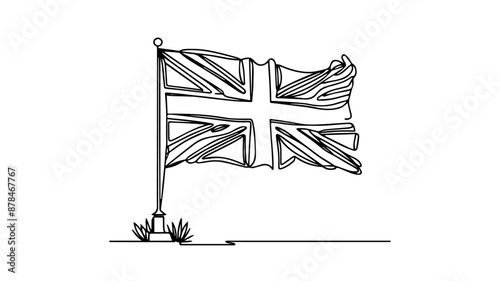colorless united kingdom one line illustration 