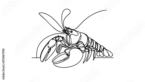Lobster single line illustration 