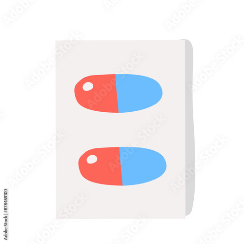 medical pills vector simple flat illustration