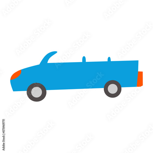 Cute Transportation Vehicle Flat Icon Illustration  photo