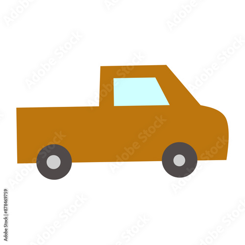 Cute Transportation Vehicle Flat Icon Illustration  photo