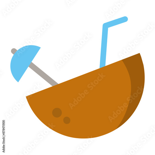 Cute Travel and Journey Flat Icon Illustration 