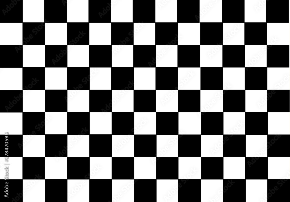 Fototapeta premium Checkered flag background. flag of racing car. Chess texture illustration. Black White color square pattern.