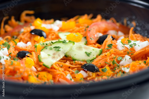 Salade de crudités carottes aux olives