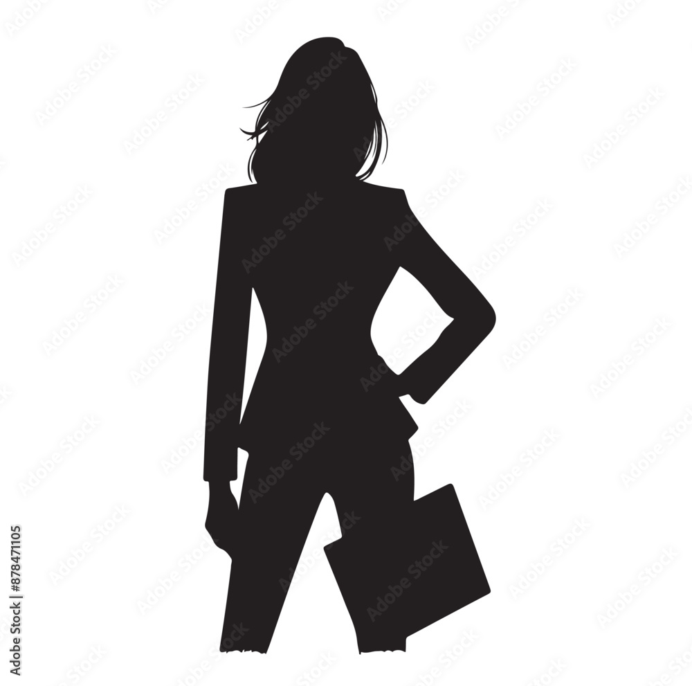 Fototapeta premium business woman black silhouette vector illustration