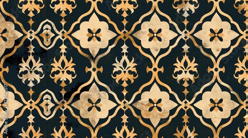 Quatrefoil pattern wallpaper