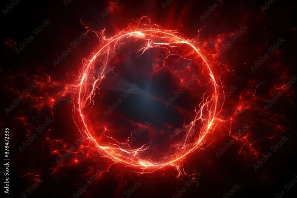 Obraz premium Abstract glowing red circle