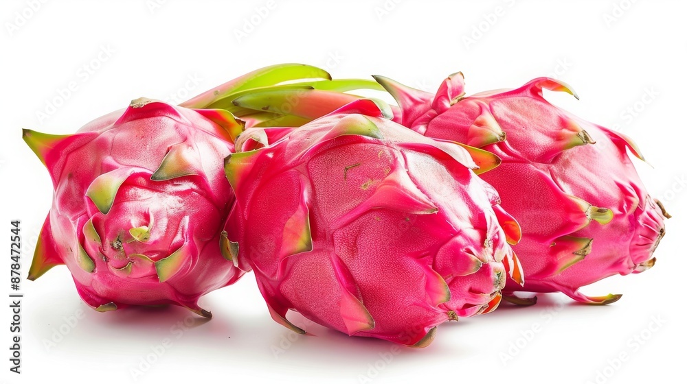 Ripe Dragon Fruit (Pitaya) Isolated on White. Vibrant Tropical Fruit Photography Ripe Dragon Fruit (Pitaya) Isolated on White. Vibrant Tropical Fruit Photography