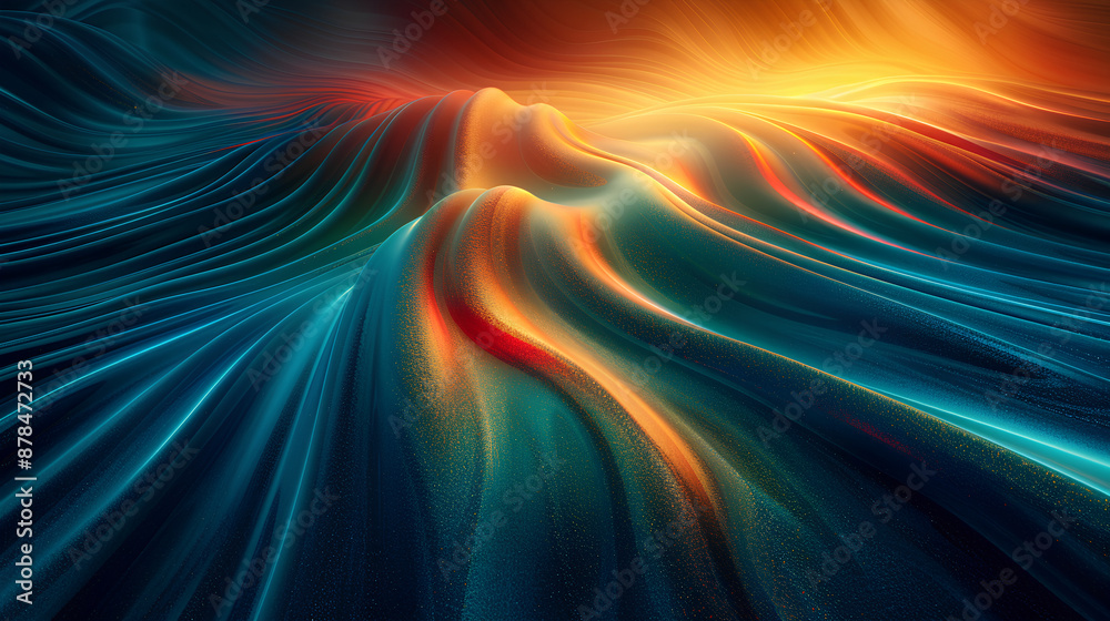Abstract background with colorful waves and glowing light, Abstract background with colorful waves and glowing light,
