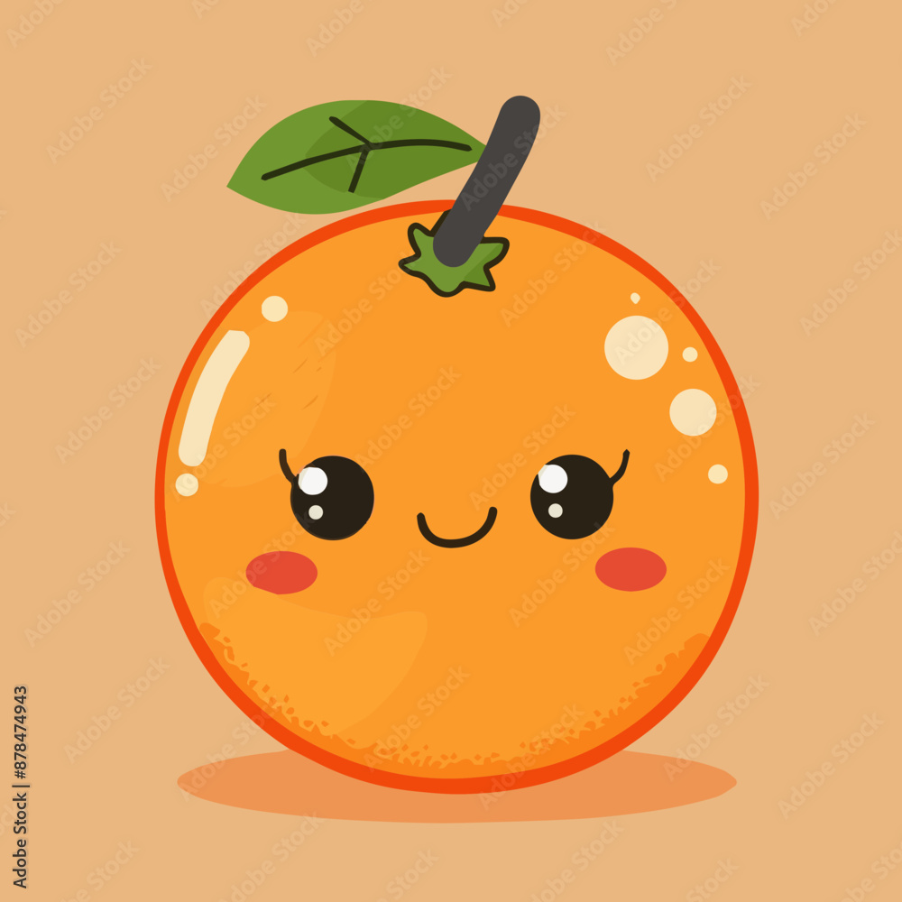 Fototapeta premium Cute Cartoon Orange Fruit Character 