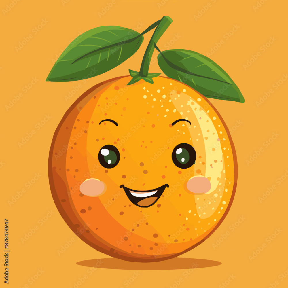 Fototapeta premium Cute Cartoon Orange Fruit Character 
