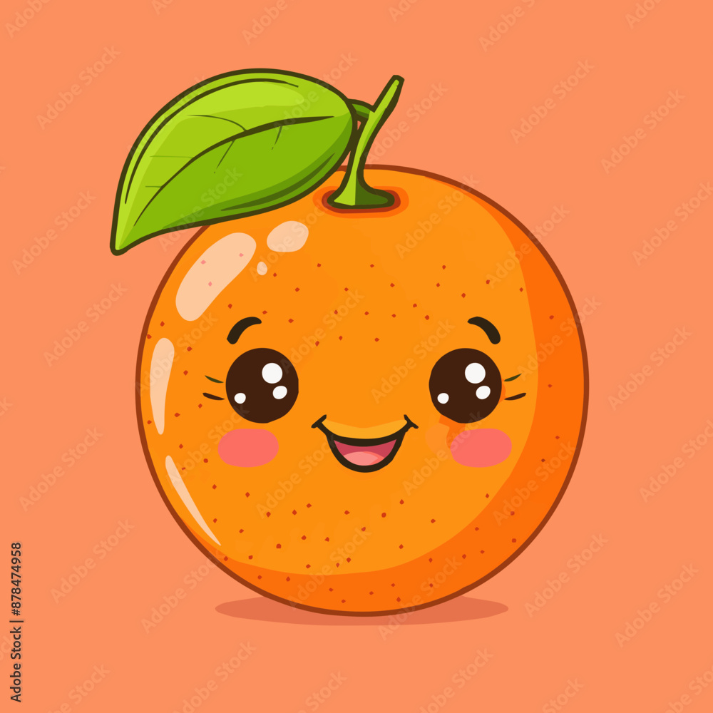 Fototapeta premium Cute Cartoon Orange Fruit Character 