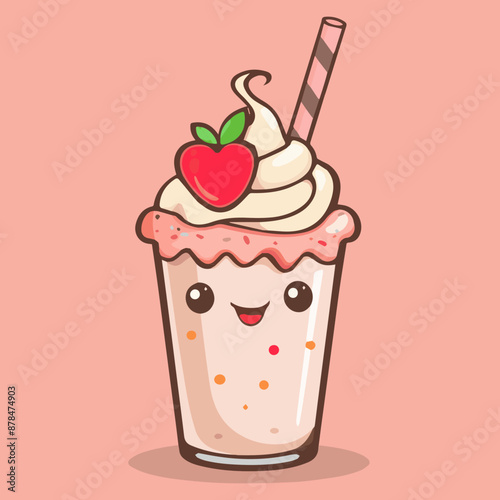 Cute Cartoon Strawberry Mil...