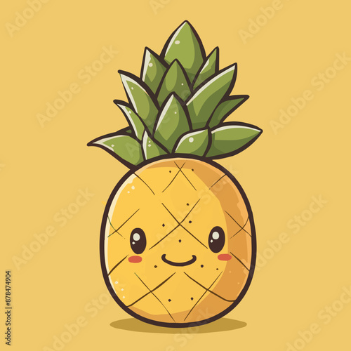 Cute Cartoon Pineapple Frui...