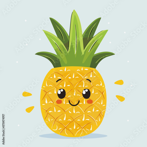 Cute Cartoon Pineapple Frui...