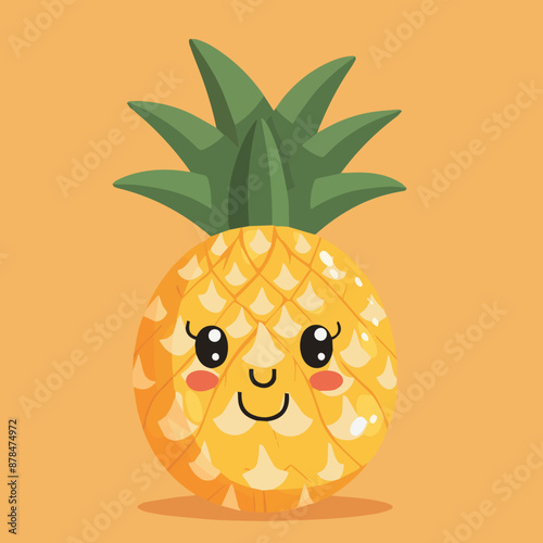 Cute Cartoon Pineapple Frui...