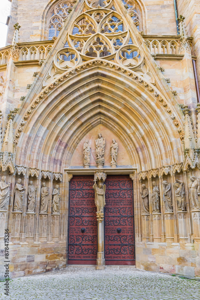 Decorated entrance of the historic cathedral of Erfurt, Germany