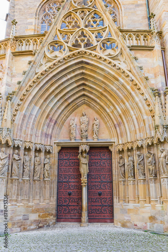 Obraz na płótnie Decorated entrance of the historic cathedral of Erfurt, Germany w salonie