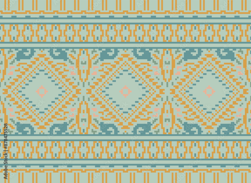 Geometric seamless pattern ornament illustration background print design. Backdrop seamless Native Embroidery Design for carpet, wallpaper. Geometric seamless pattern ornament illustration background print design. Backdrop seamless Native Embroidery Design for carpet, wallpaper.