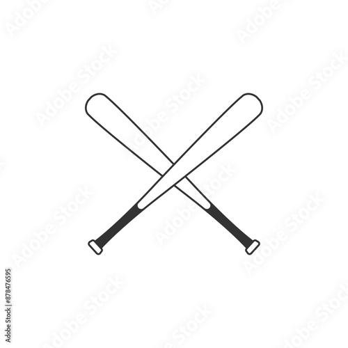 baseball stick icon logo design vector