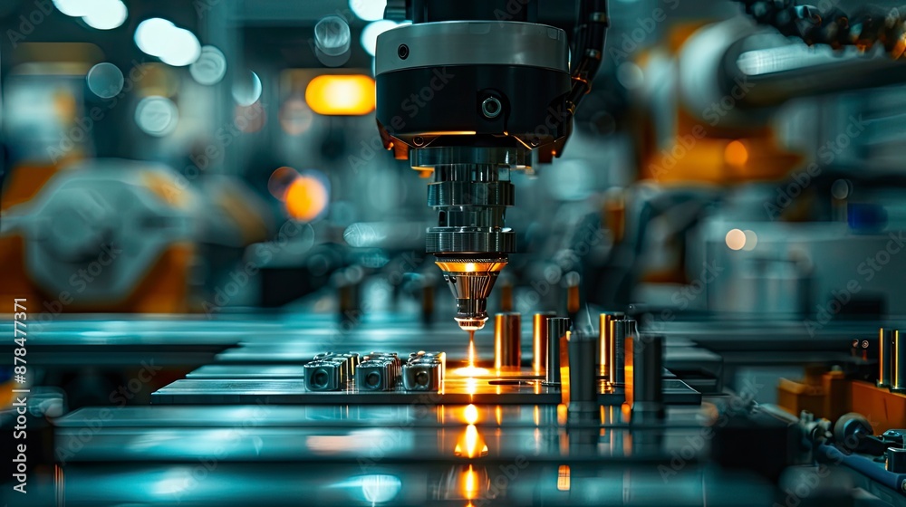 A close-up of a robotic gripper assembling small mechanical parts with precision. A close-up of a robotic gripper assembling small mechanical parts with precision.