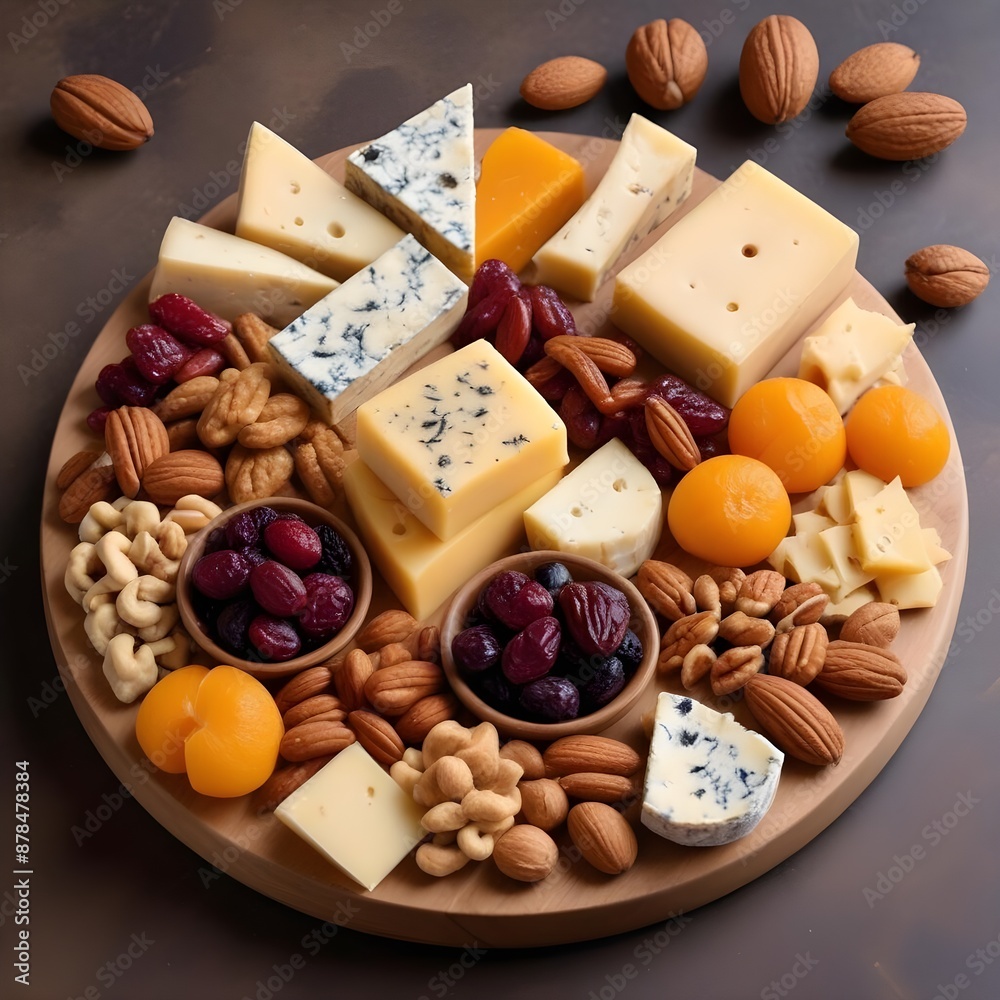 Explorer's Feast: A mix of dried fruits, nuts, and aged cheeses Explorer's Feast: A mix of dried fruits, nuts, and aged cheeses