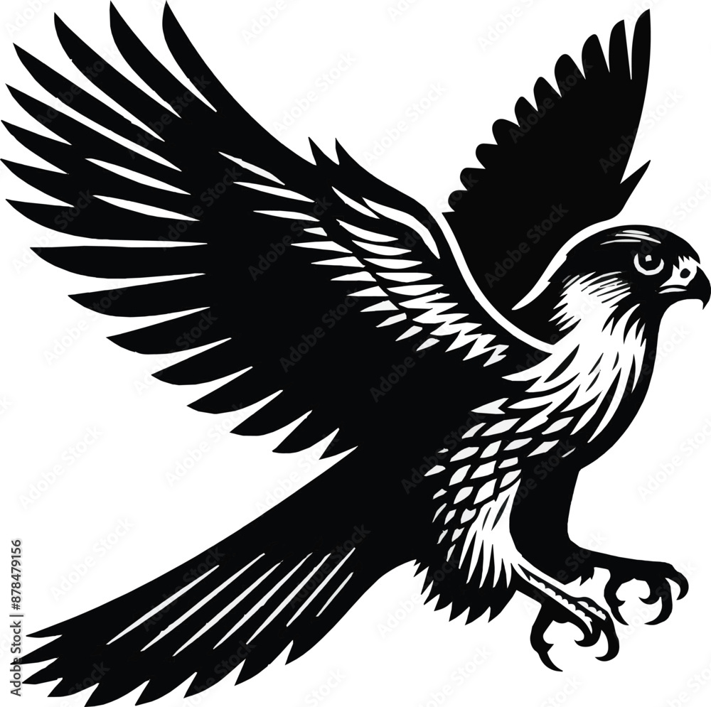 Obraz premium Falcon silhouette vector art illustration. Generative AI