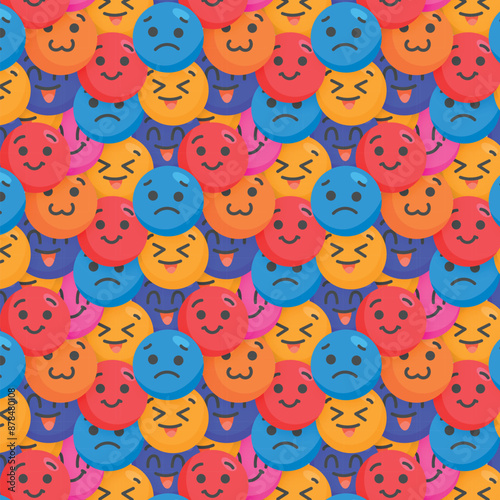 Happy and sad emoticons pattern template
