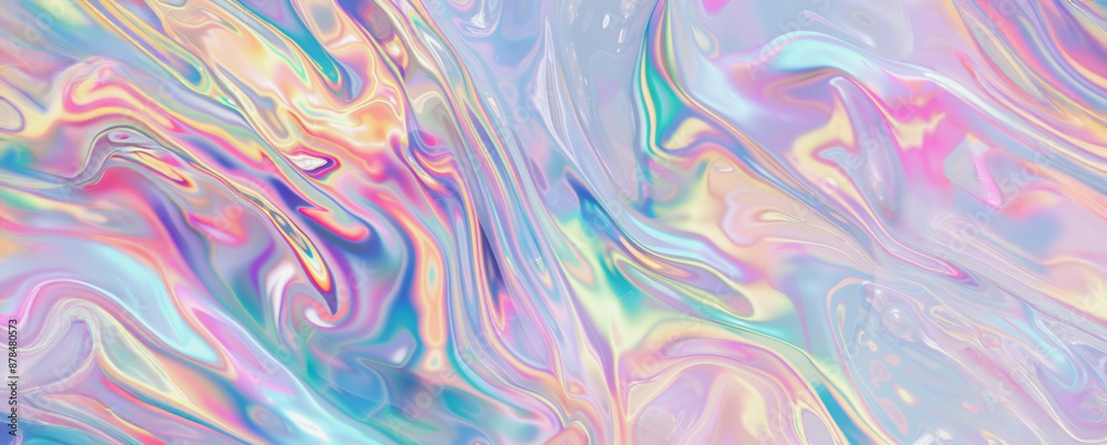 Abstract holographic pattern with swirling pastel colors Abstract holographic pattern with swirling pastel colors