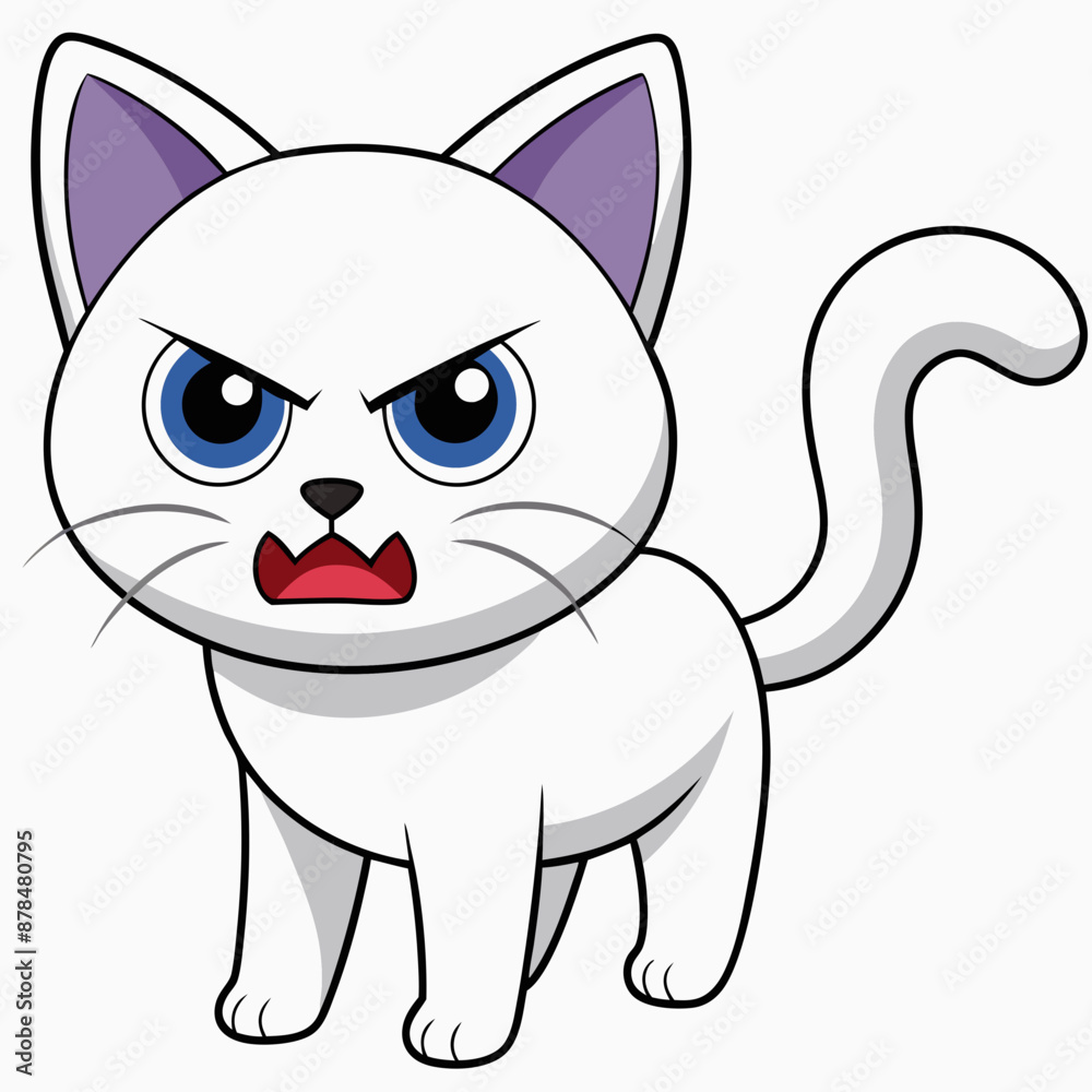 ANGRY white cat vector illustration ANGRY white cat vector illustration