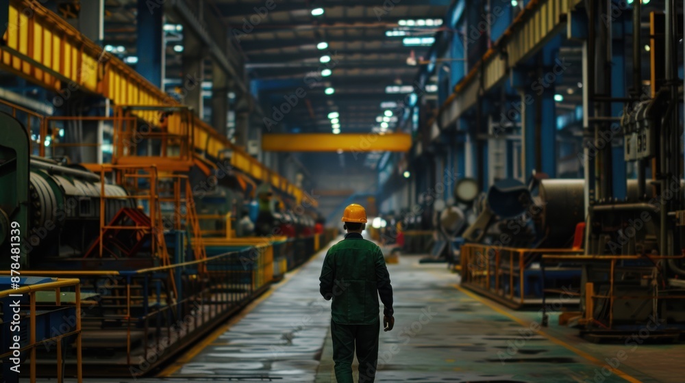 Worker in a Large Industrial Factory Worker in a Large Industrial Factory