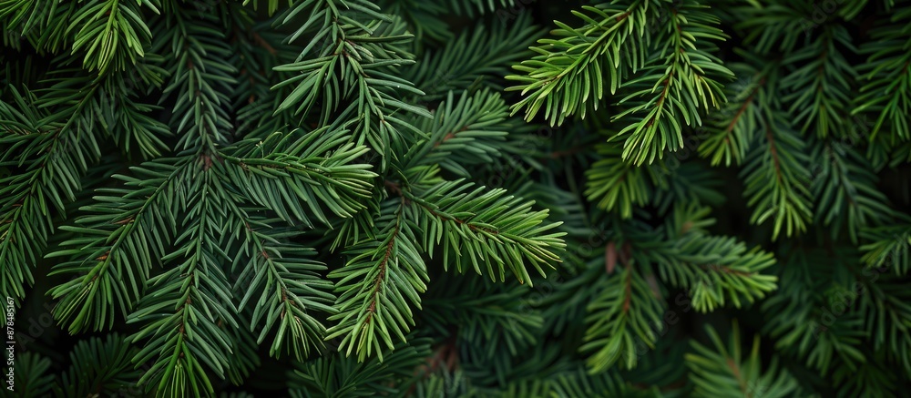 Detailed close-up of lush green Sequoia sempervirens Glauca leaves in Sirius (Adler) Sochi's Arboretum Park, perfect as a nature wallpaper with ample copy space image. Detailed close-up of lush green Sequoia sempervirens Glauca leaves in Sirius (Adler) Sochi's Arboretum Park, perfect as a nature wallpaper with ample copy space image.