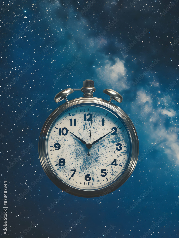 3D Flat Icon of Individual with Stopwatch Motion Control Device and Starry Sky Overlay for Night Timelapse Photography Concept on White Background with Copy Space 3D Flat Icon of Individual with Stopwatch Motion Control Device and Starry Sky Overlay for Night Timelapse Photography Concept on White Background with Copy Space