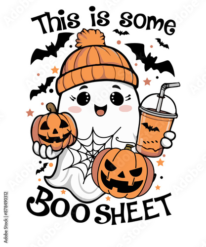 This is some boo sheet cool ghost Pumpkin Halloween T shirt Design