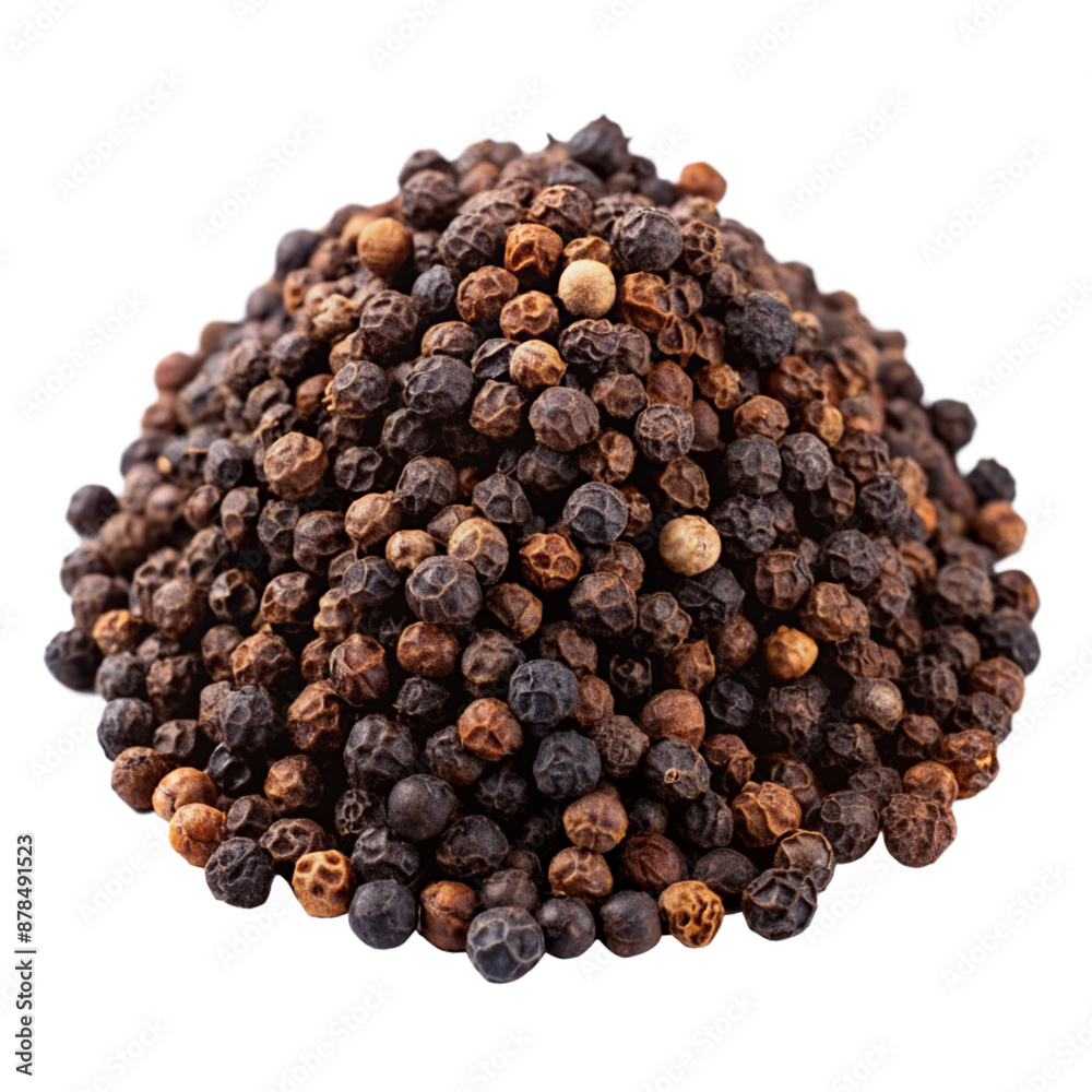 black pepper isolated on white background.