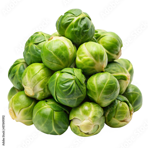 brussels sprouts isolated on white background.