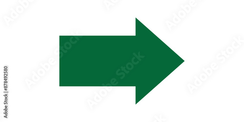 Green arrow to the right / vector, isolated