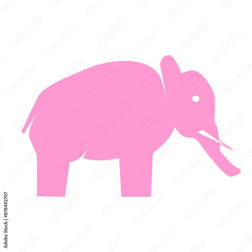 Fototapeta premium Pink elephant banner, animal world concept, vector illustration