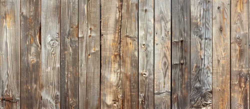 Fototapeta premium Detail & texture of a wooden wall, providing ideal copy space image.