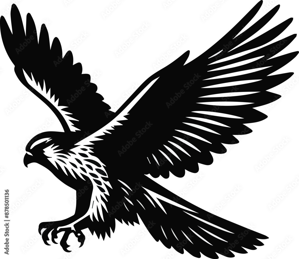 Obraz premium Falcon silhouette vector art illustration. Generative AI
