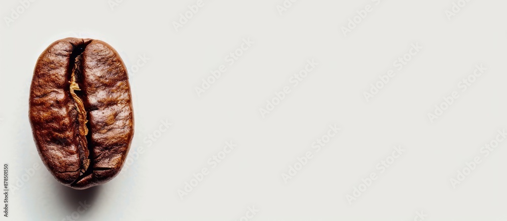 White background with a coffee bean, copy space image. White background with a coffee bean, copy space image.