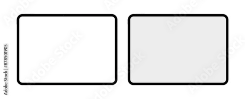 2 tablets with white and without screen. Vector graphic
