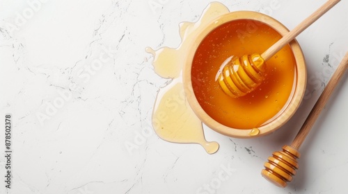 Honey on a white background