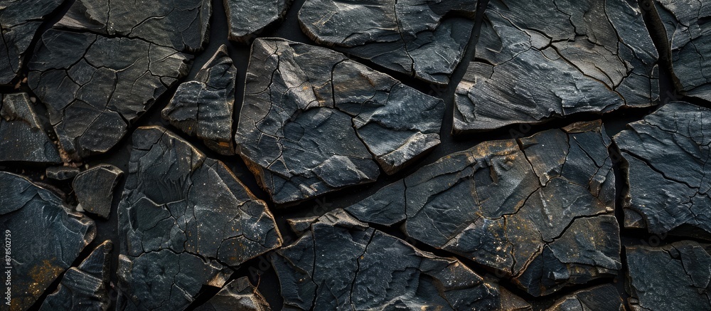 Nature background with a pattern of dark stone texture providing copy space image.