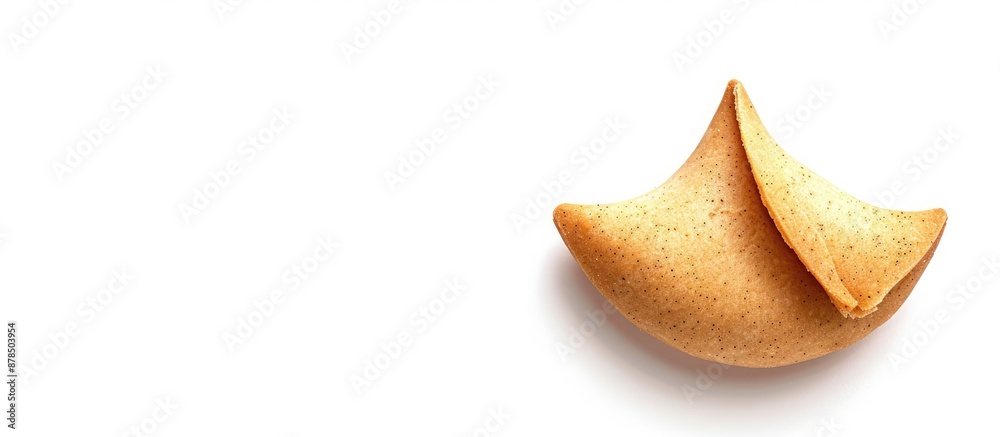 Fototapeta premium Fortune cookie with blank message on white background for copy space image.