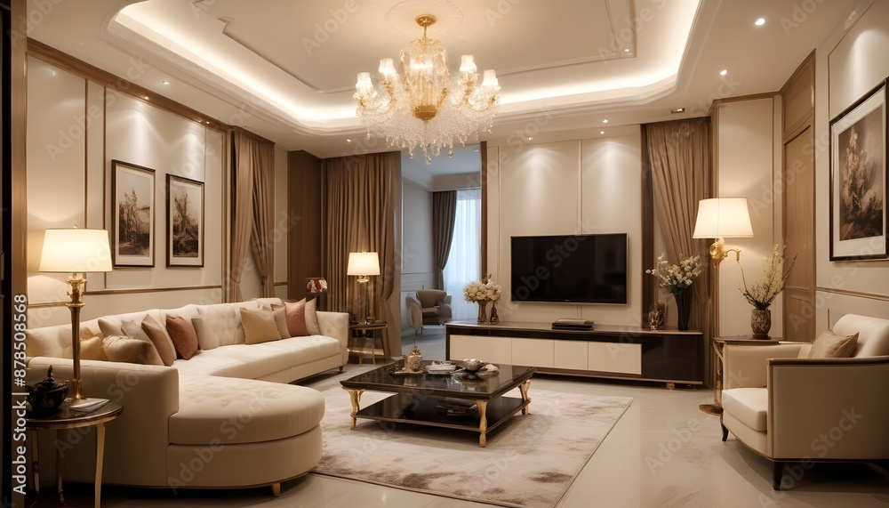 Fototapeta premium luxury hotel room with bed