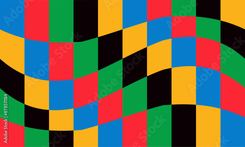 Olympic games checkerboard, chessboard, colorful pattern banner background. Vector illustration
